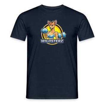 Wildsterz - Reh - Männer T-Shirt - Navy - Vorne - AI Model Male 178 light (178cm)