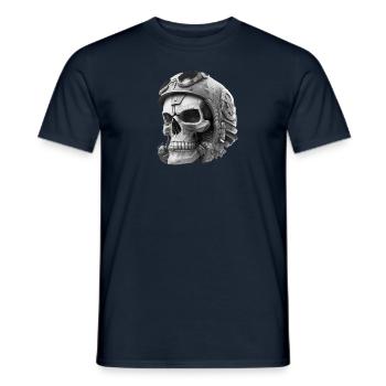 Crâne avec casque - T-shirt homme - marine - Devant - AI Model Male 178 light (178cm)