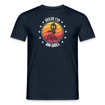 witzige Grillmeister Sprüche Grillen BBQ - Männer T-Shirt - Navy - Vorne - AI Model Male 178 light (178cm)