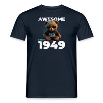 75th Birthday Original 1949 Vintage 1949 Bear Cute - Men's T-Shirt - navy - Front - AI Model Male 178 light (178cm)