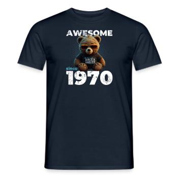 55. Geburtstag Original 1970 Jahrgang 1970 Bär süß - Männer T-Shirt - Navy - Vorne - AI Model Male 178 light (178cm)