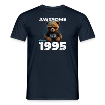 30th Birthday Original 1995 Vintage 1995 Bear Cute - Men's T-Shirt - navy - Front - AI Model Male 178 light (178cm)
