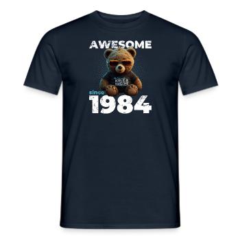 40e anniversaire Original 1984 Millésime 1984 Ours mignon - T-shirt homme - marine - Devant - AI Model Male 178 light (178cm)
