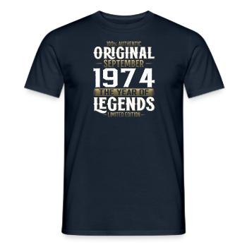 50th Birthday Legend September 1974 Volume 74 - Men's T-Shirt - navy - Front - AI Model Male 178 light (178cm)
