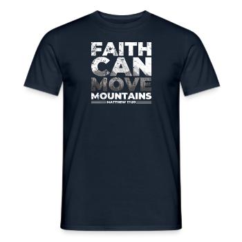 Faith can move Mountains, Christian gift. - Men's T-Shirt - navy - Front - AI Model Male 178 light (178cm)