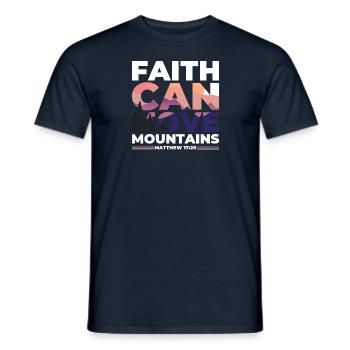 Faith can move Mountains, Christian gift. - Men's T-Shirt - navy - Front - AI Model Male 178 light (178cm)