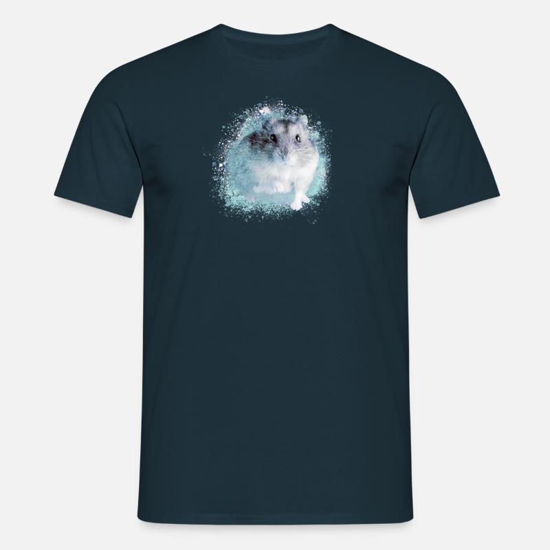 dværg hamster, hamster, hvid, graffiti, maleri - T-shirt til herrer - marineblå