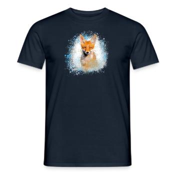 fox,graffiti,painting,fox,watercolor,baby fox - Men's T-Shirt - navy - Front - AI Model Male 178 light (178cm)