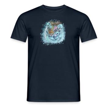 tigerbaby, tigre, bleu, graffiti, peinture - T-shirt homme - marine - Devant - AI Model Male 178 light (178cm)