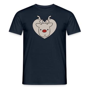 Rudolf Reindeer - Men's T-Shirt - navy - Front - AI Model Male 178 light (178cm)