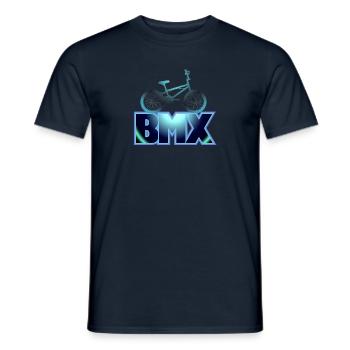 BMX bike blue - Men's T-Shirt - navy - Front - AI Model Male 178 light (178cm)