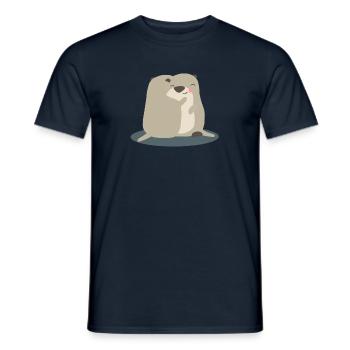 Otter Hug - Men's T-Shirt - navy - Front - AI Model Male 178 light (178cm)