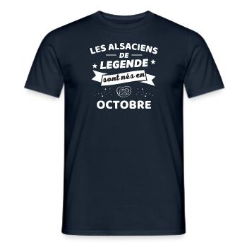 les alsaciens de legende nés en octobre - T-shirt homme - marine - Devant - AI Model Male 178 light (178cm)