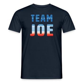Team Joe | Warming Stripes - Männer T-Shirt - Navy - Vorne - AI Model Male 178 light (178cm)