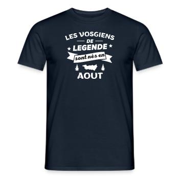 les vosgiens de legende nés en aout - T-shirt homme - marine - Devant - AI Model Male 178 light (178cm)