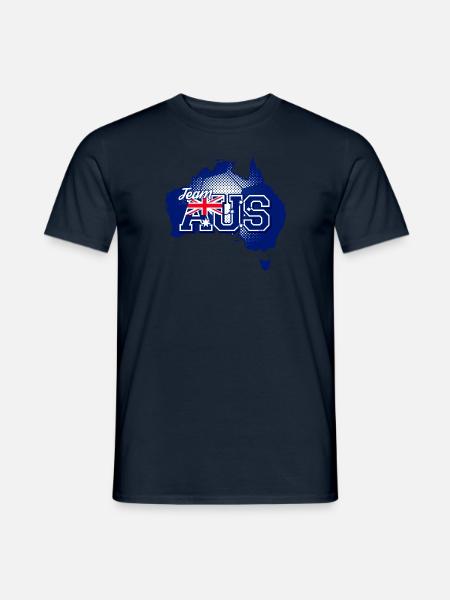 Team AUS -kartta Australia pallokuviolla - T-shirt herr - marinblå