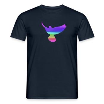pigeons,deaf,birds,rainbows,colorful,graffiti, - Men's T-Shirt - navy - Front - AI Model Male 178 light (178cm)