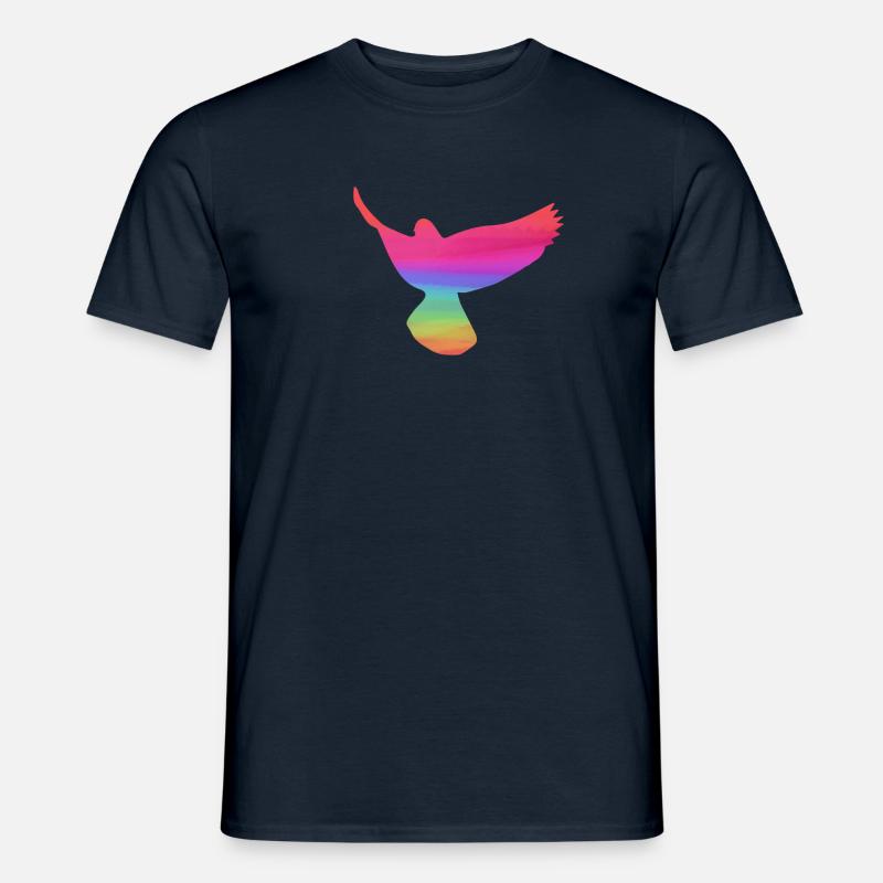 tauben,taube,vögel,regenbogen,bunt,graffiti, - Männer T-Shirt - Navy