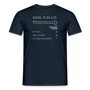 Viking to do list (white) - Men's T-Shirt - navy - Front - AI Model Male 178 light (178cm)