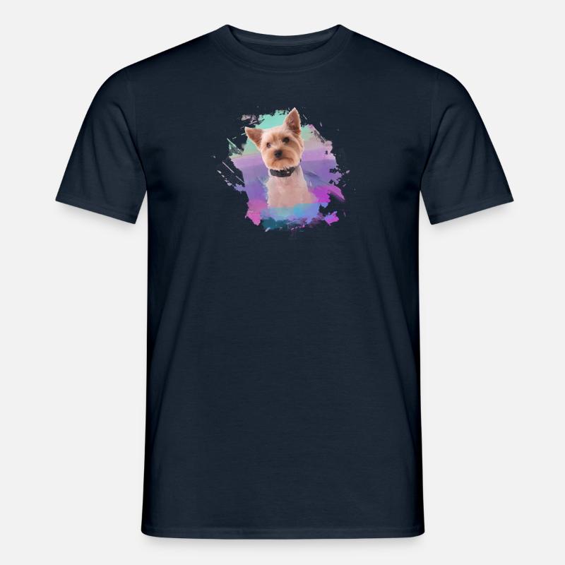yorkshire terrier, hund, graffiti,terrier, bunt - Männer T-Shirt - Navy
