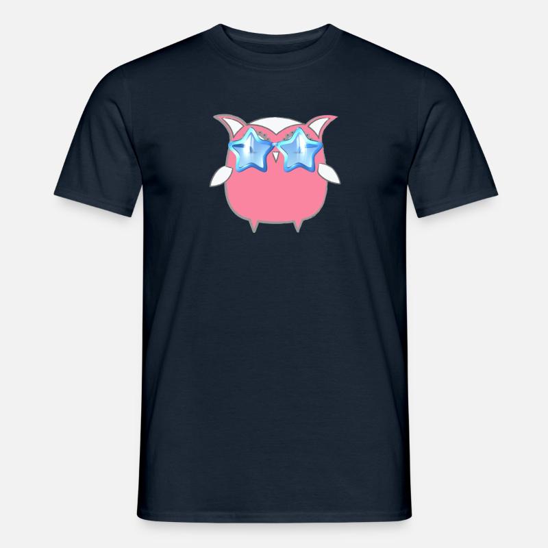 Eule, Comic, pinke eule,sonnenbrille,stern - Männer T-Shirt - Navy