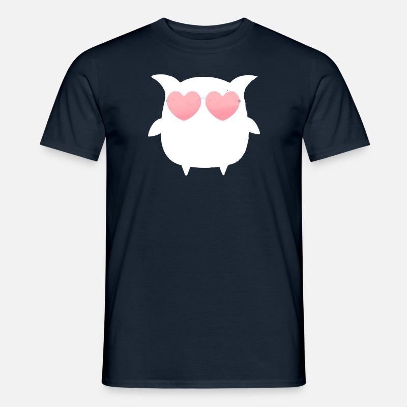 Eule, Comic, weisse eule,sonnenbrille,herz - Männer T-Shirt - Navy