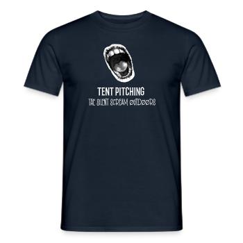 Tent Pitching The Silent Scream Outdoors - Men's T-Shirt - navy - Front - AI Model Male 178 light (178cm)