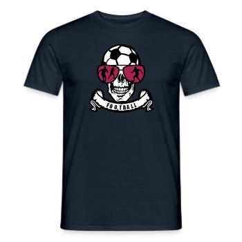 Fußball Kopf des Todes Totenkopf Lünette Banner Ball - Männer T-Shirt - Navy - Vorne - AI Model Male 178 light (178cm)