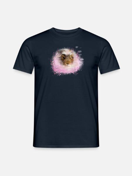 cochon d’Inde, graffiti, peinture, rose, rose - T-shirt homme - marine