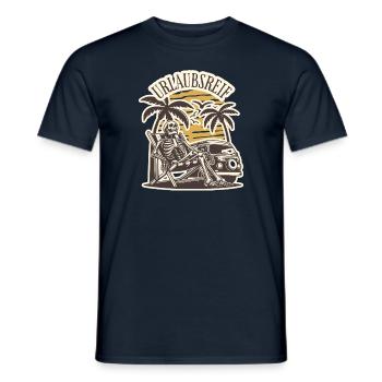 Urlaubsreif Skelett Strand Surfen - Männer T-Shirt - Navy - Vorne - AI Model Male 178 light (178cm)