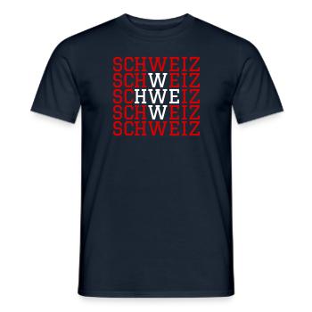 Schweiz - Männer T-Shirt - Navy - Vorne - AI Model Male 178 light (178cm)