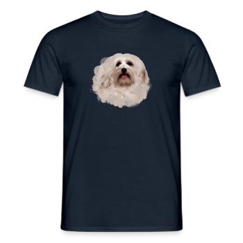 Havaneser,Bolognais,Maltais,chien,graffiti beige - T-shirt homme - marine - Devant - AI Model Male 178 light (178cm)