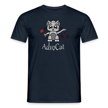 AdvoCat | Rechtsanwalt | Advokat | Richter | Katze - Männer T-Shirt - Navy - Vorne - AI Model Male 178 light (178cm)