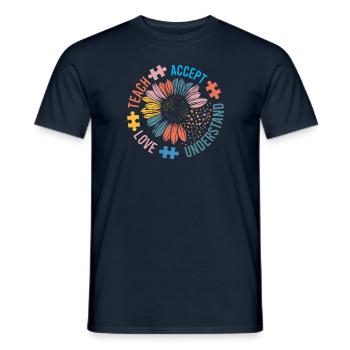 Teach Accept Understand Love Autism Awareness - Men's T-Shirt - navy - Front - AI Model Male 178 light (178cm)