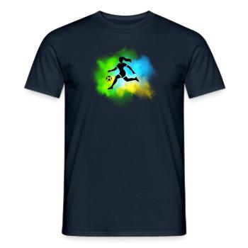 Colorful Female Soccer Player Girl and Women Soccer Motif - Men's T-Shirt - navy - Front - AI Model Male 178 light (178cm)