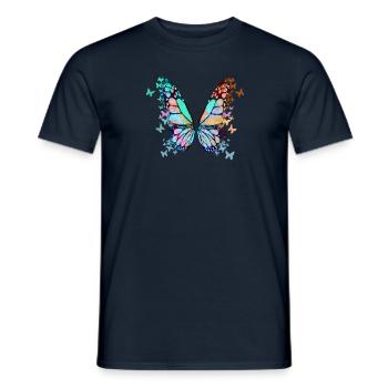 schmetterling ,bunt,graffiti,malerei - Männer T-Shirt - Navy - Vorne - AI Model Male 178 light (178cm)