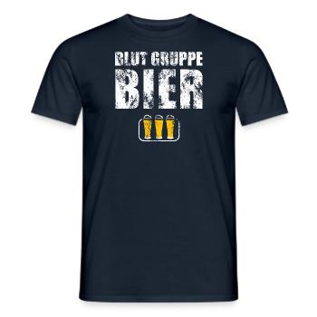 blutgruppe bier bierkrug - Männer T-Shirt - Navy - Vorne - AI Model Male 178 light (178cm)