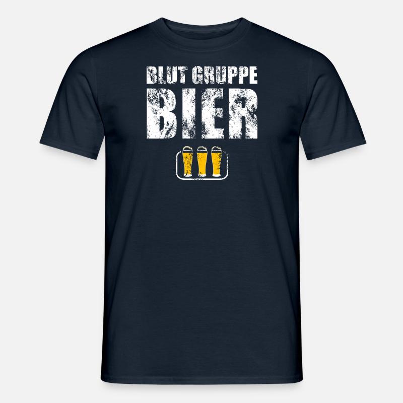 blutgruppe bier bierkrug - Männer T-Shirt - Navy