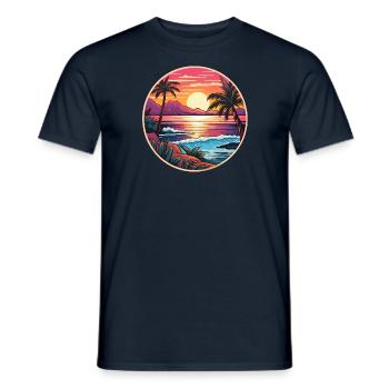Tropical paradise - Men's T-Shirt - navy - Front - AI Model Male 178 light (178cm)