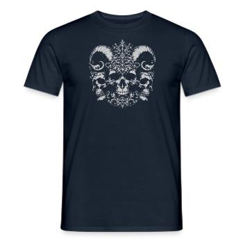 Totenschädel mit Hörnern Barock Design - Männer T-Shirt - Navy - Vorne - AI Model Male 178 light (178cm)