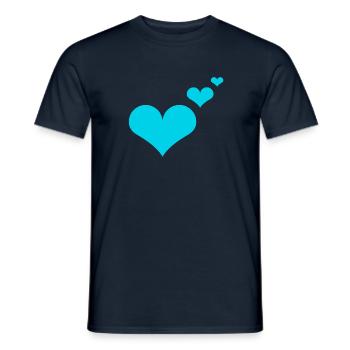 Herzen blau Geschenkidee - Männer T-Shirt - Navy - Vorne - AI Model Male 178 light (178cm)