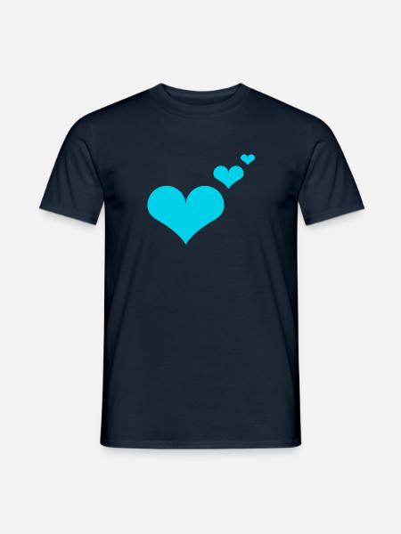 Herzen blau Geschenkidee - Männer T-Shirt - Navy