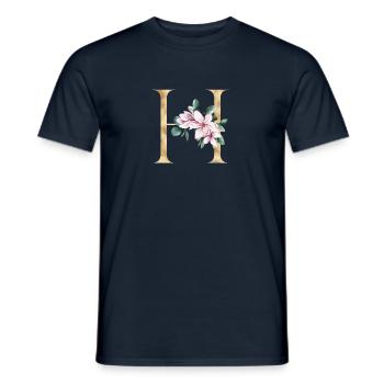 Alphabet H - Männer T-Shirt - Navy - Vorne - AI Model Male 178 light (178cm)