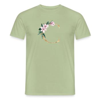 Alphabet C - T-shirt homme - vert sauge - Devant - AI Model Male 178 light (178cm)