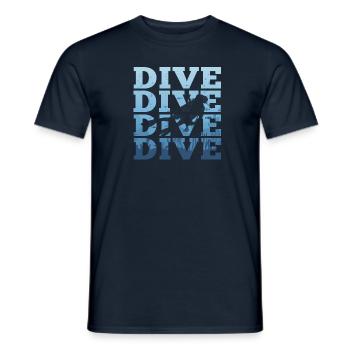 Diver de plongée cool avec motif cool - T-shirt homme - marine - Devant - AI Model Male 178 light (178cm)