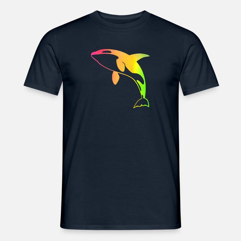 Rainbow Orca - Men’s T-shirt - navy