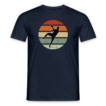 Handball Vintage Motif Retro HandballEr Outfit - Men's T-Shirt - navy - Front - AI Model Male 178 light (178cm)