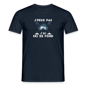 j'peux pas j'ai ski de fond cadeau humour ski - T-shirt homme - marine - Devant - AI Model Male 178 light (178cm)