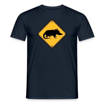 Opossum Gefahr Schild - Männer T-Shirt - Navy - Vorne - AI Model Male 178 light (178cm)