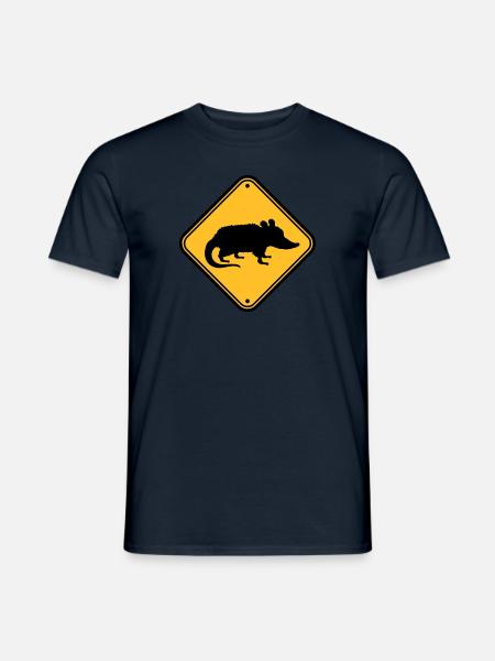 Opossum Danger Shield - Men's T-Shirt - navy